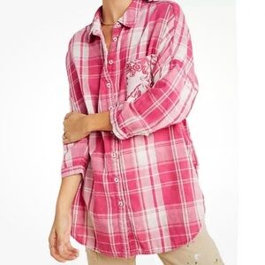 Anthropologie Pilcro Boyfriend Plaid Button Down